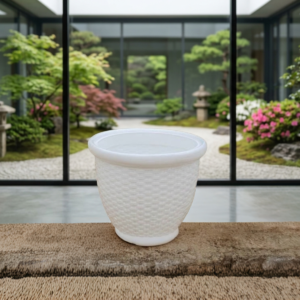 Arya Plastic Pot| White Colour| 12"Inch| Suitable for Indoor & Outdoor