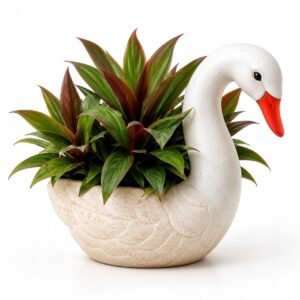 Ceramic Swan Planter 2XL - White